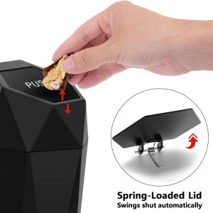 HOTOR Car Trash Can with Lid - 2 Pack, Car Accessories for Interior, Leakproof Vehicle Garbage Can with 30 Attached Trash Bags, Multipurpose Organizers and Storage for Home, Office, Black - Image 4