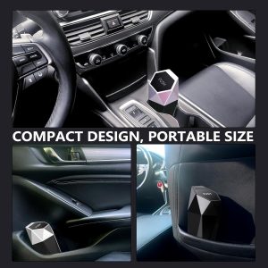 HOTOR Car Trash Can with Lid - 2 Pack, Car Accessories for Interior, Leakproof Vehicle Garbage Can with 30 Attached Trash Bags, Multipurpose Organizers and Storage for Home, Office, Black - Image 8