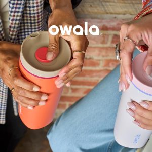 Owala SmoothSip Slider Insulated Stainless Steel Coffee Tumbler, Reusable Iced Coffee Cup, Hot Coffee Travel Mug, BPA Free 12 oz, Vanilla Bean - Image 6