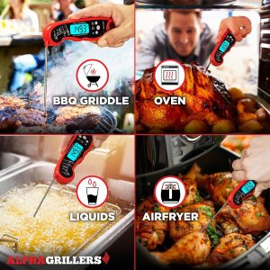 Alpha Grillers Meat Thermometer Digital - Instant Read Food Thermometer for Cooking Grilling BBQ Accessories Kitchen Gadgets Stocking Stuffers for Men Christmas Gifts for Men White Elephant Gifts Him - Image 5