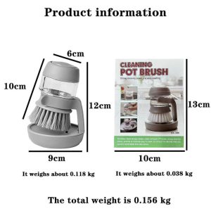 Kitchen Scrub Brushes Dishwashing Brush for Pots Pans Sink Dish Scrubber With Tray Palm Dish Brush With Soap Dispenser - Image 5