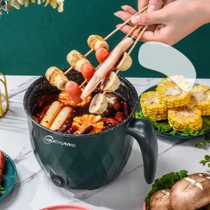 Multi-functional Electric Cooking Hot Pot Mini Rice Cooker Cookware Electric Nonstick Frying Pan With Steamer Electric Skillet - Image 6