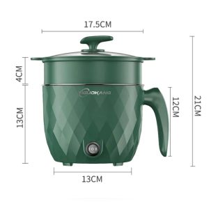 Multi-functional Electric Cooking Hot Pot Mini Rice Cooker Cookware Electric Nonstick Frying Pan With Steamer Electric Skillet - Image 5