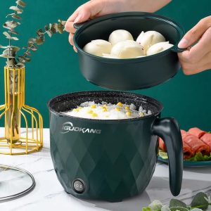Multi-functional Electric Cooking Hot Pot Mini Rice Cooker Cookware Electric Nonstick Frying Pan With Steamer Electric Skillet - Image 4